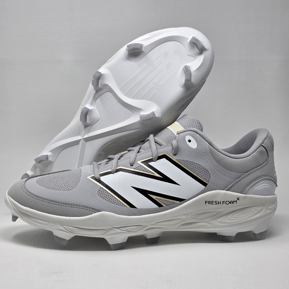 New Balance Fresh Foam X 3000v7 Molded Grey PL3000G7 Baseball Cleats Men Size 14